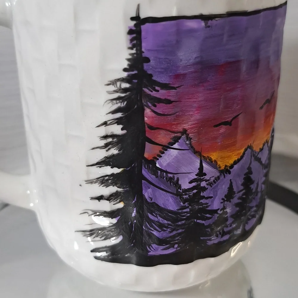 Hand Painted Ceramic Coffee Tea Cocoa Customizable Drink Upcycle Mug Cup - Picture 5 of 6